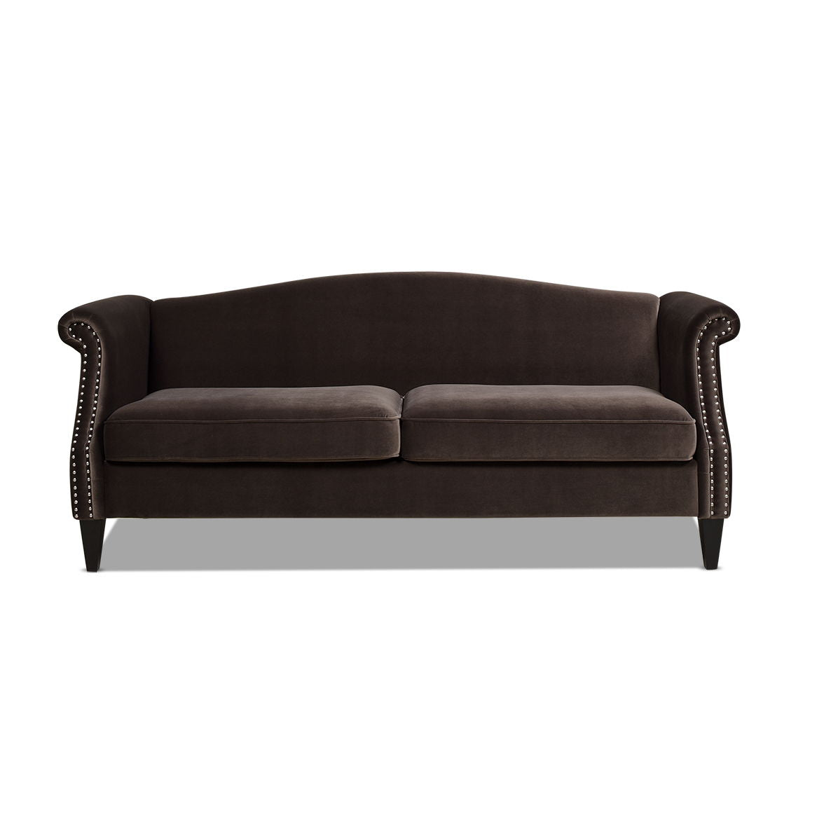 Elaine - Sofa Nailhead Accents - Deep Brown