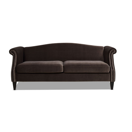 Elaine - Sofa Nailhead Accents - Deep Brown