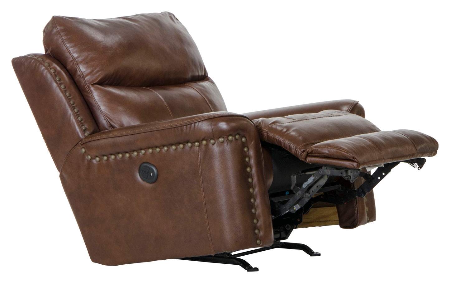 Ceretti - Power Wall Hugger Recliner - Brown Top Grain Italian Leather Match