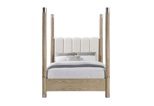 Santo - Queen Poster Bed - Light Brown