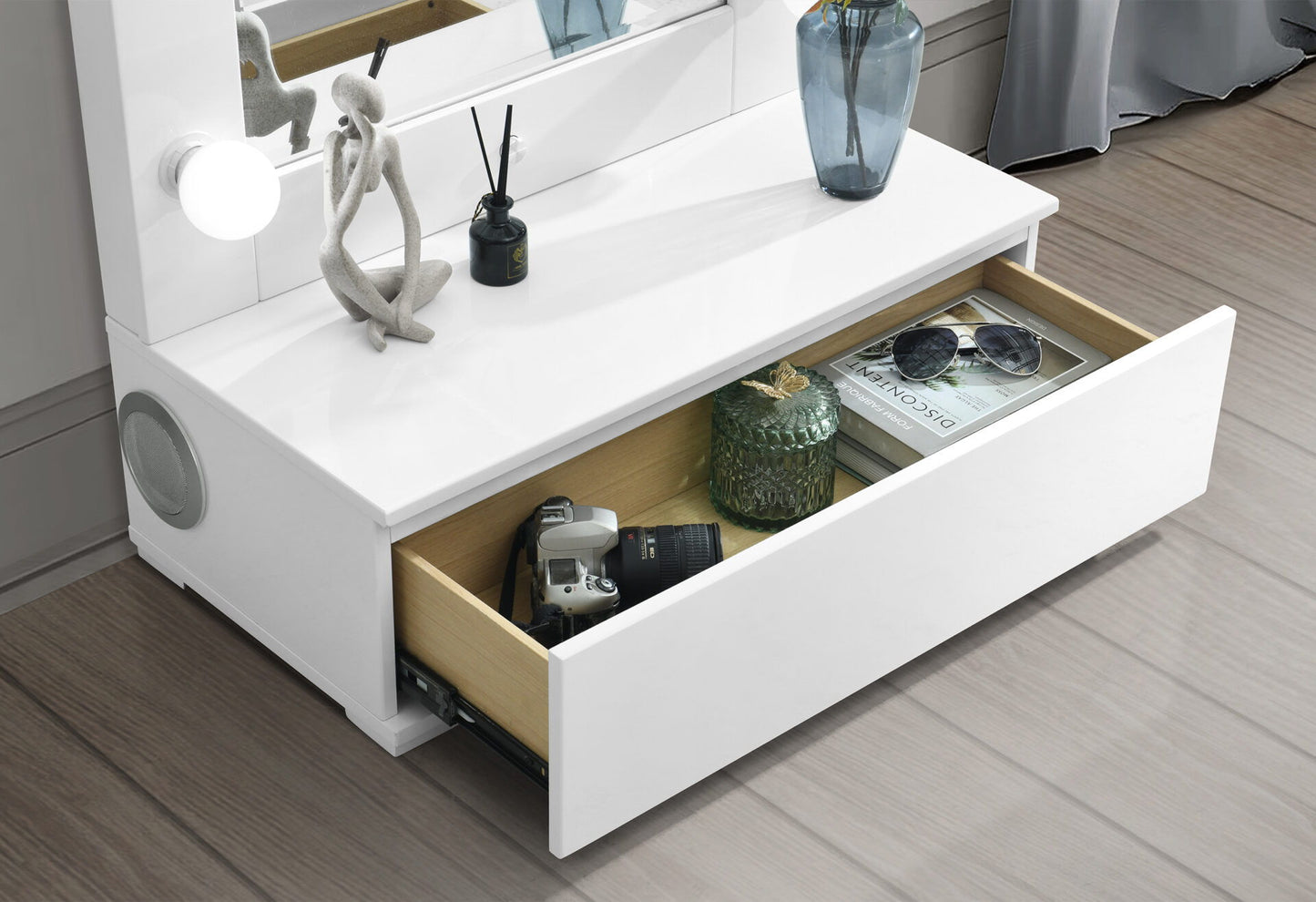 Ella - Small Drawer With Speaker - White