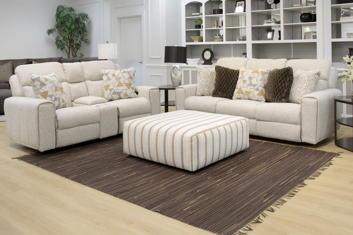 Catnapper Micah collection arrangement with cocktail ottoman; coordinating pieces sold separately