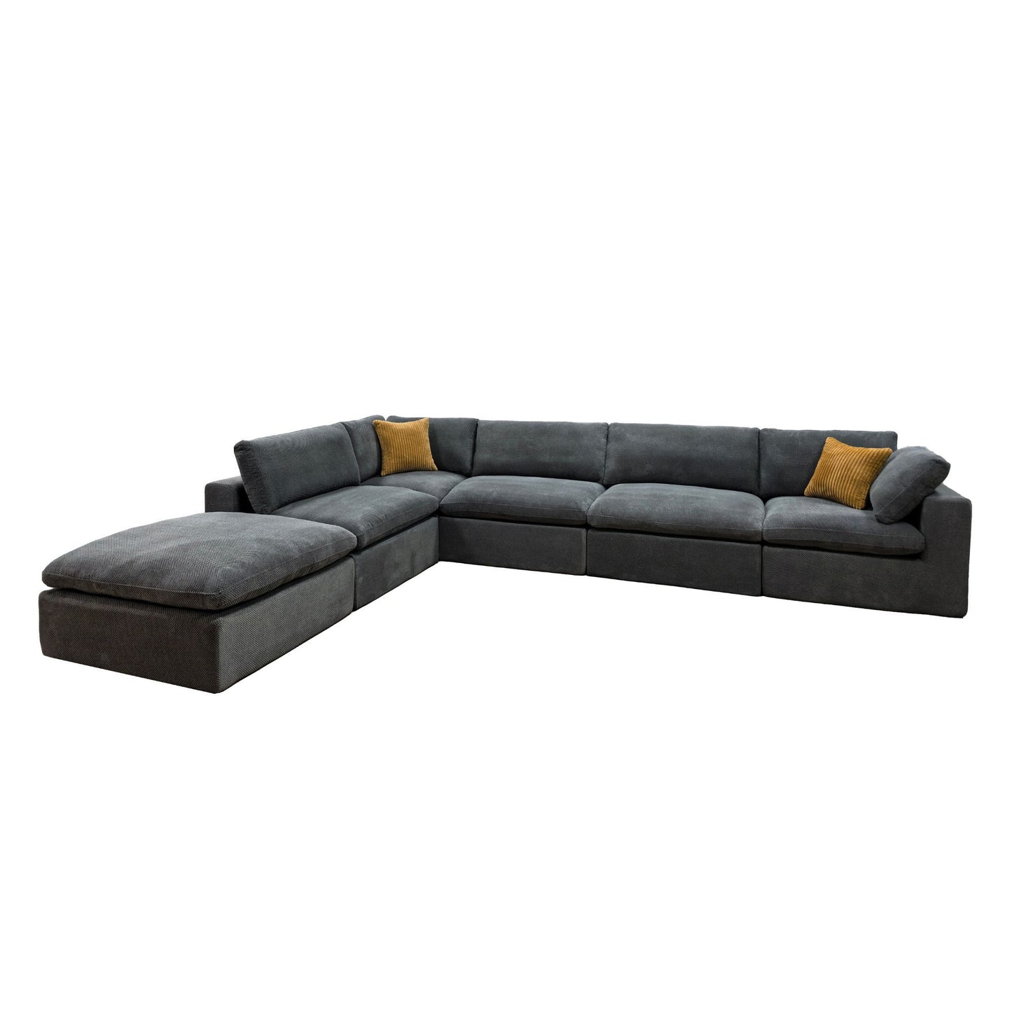 Custom Configuration Modular Sectional & Toss Pillows