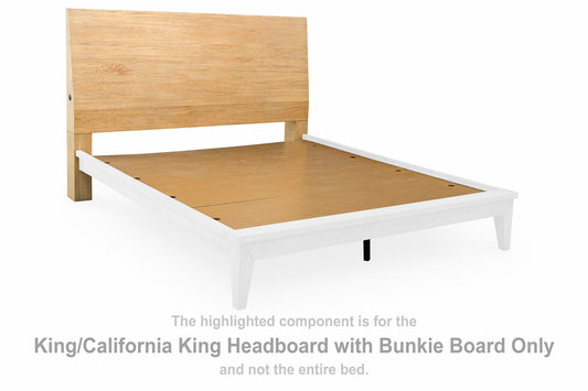 Sherbana - King/California King Headboard With Bunkie Board - Light Brown