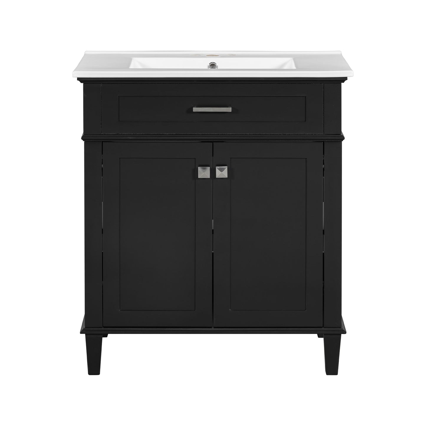 Bathroom Vanity With Ceramic Basin, Soft Close Door And Adjustable Shelves