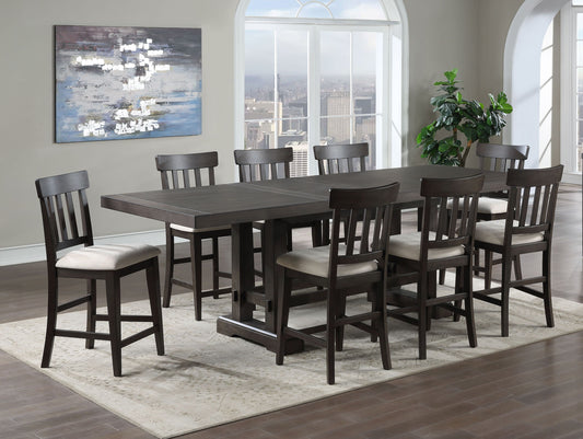 Napa - 9 Piece Counter Height Dining Set - Dark Brown