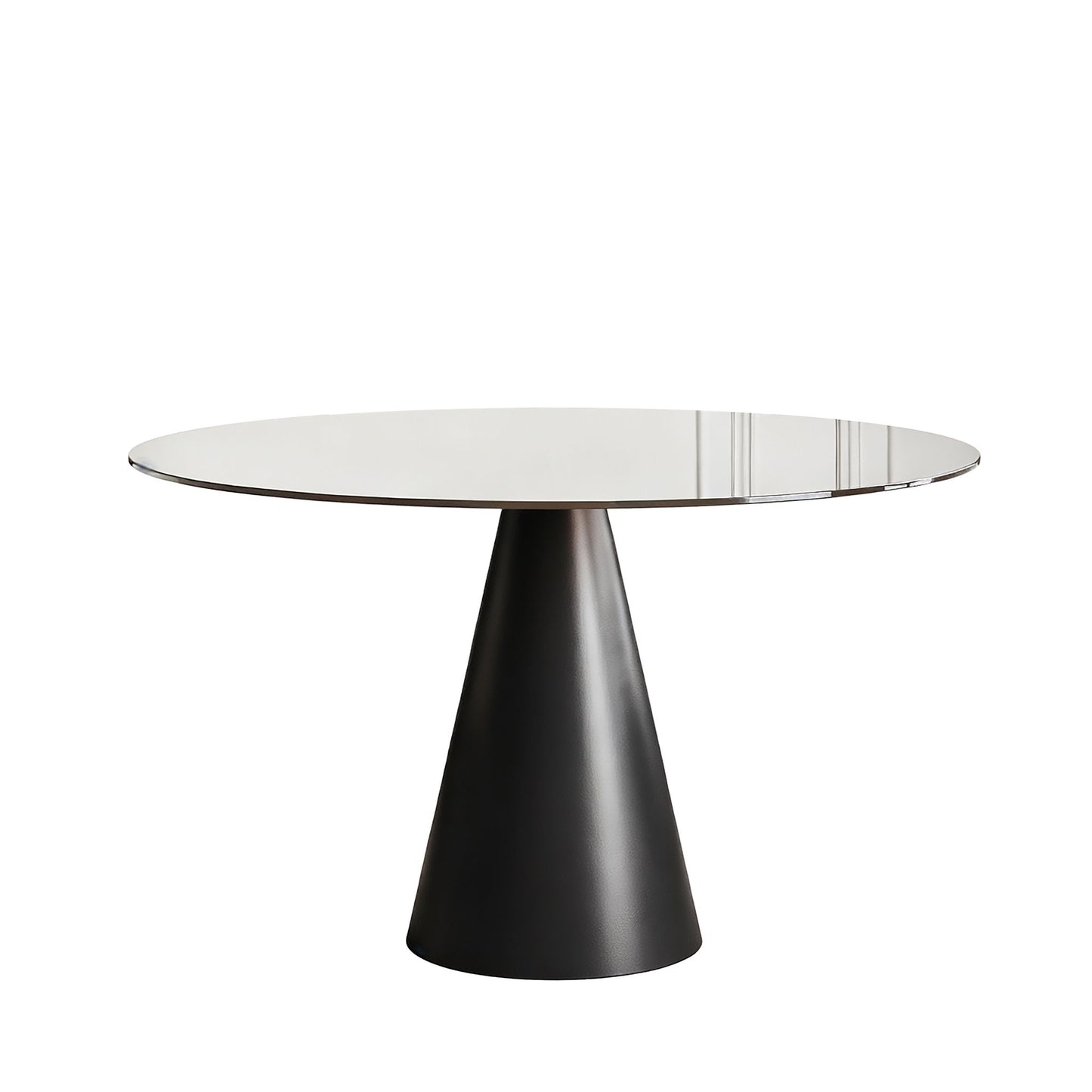 Round Dining Table - Black / Brown - Tempered Glass