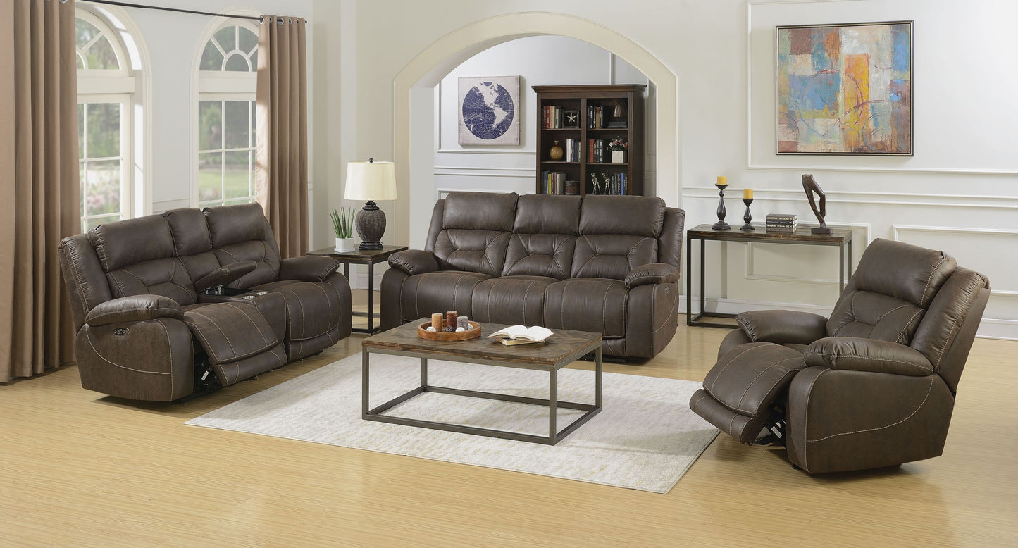 Steve Silver Aria - Power Reclining 3 Piece Living Room Set - Dark Brown