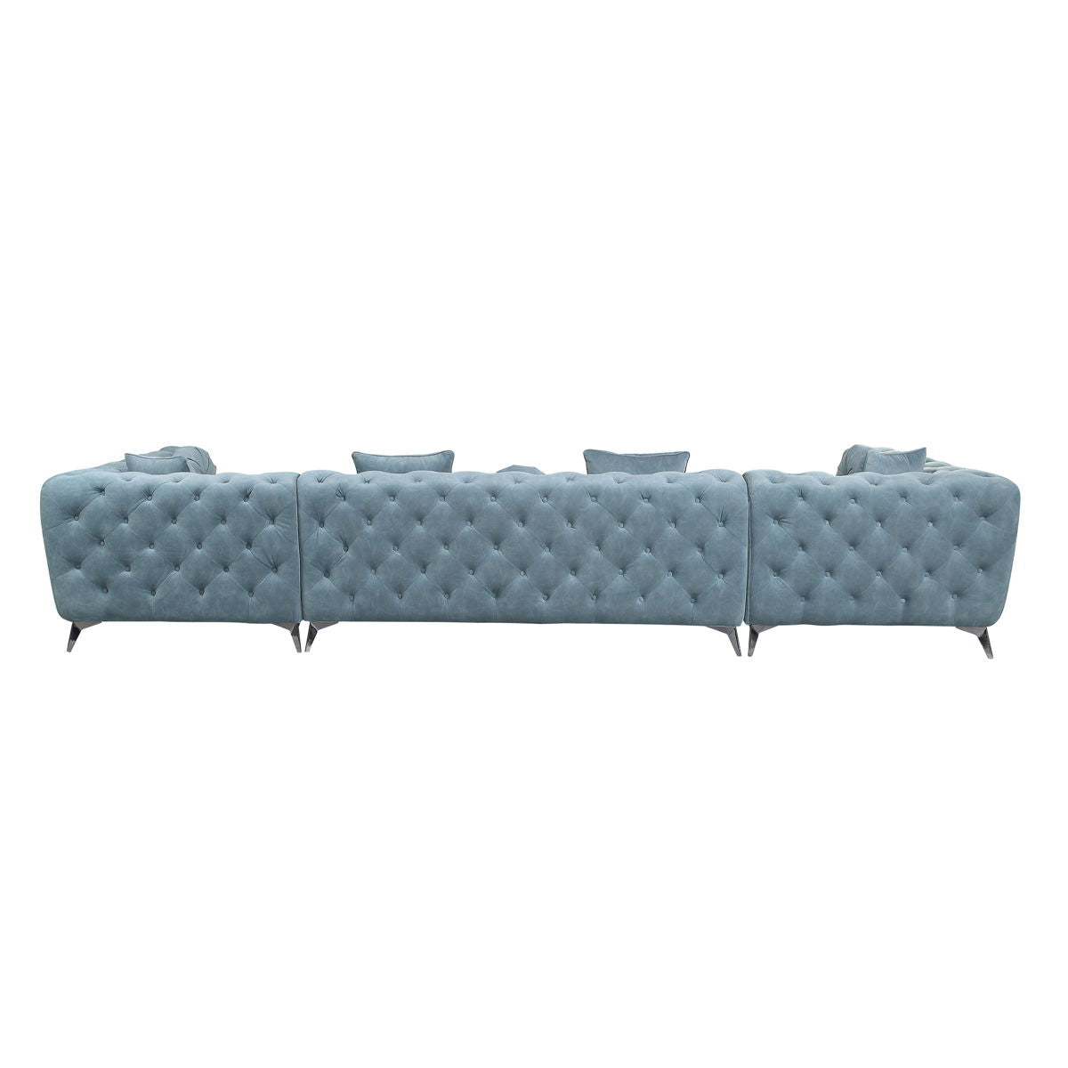 Zerah - Sectional Sofa With 7 Pillows - Dusty Blue