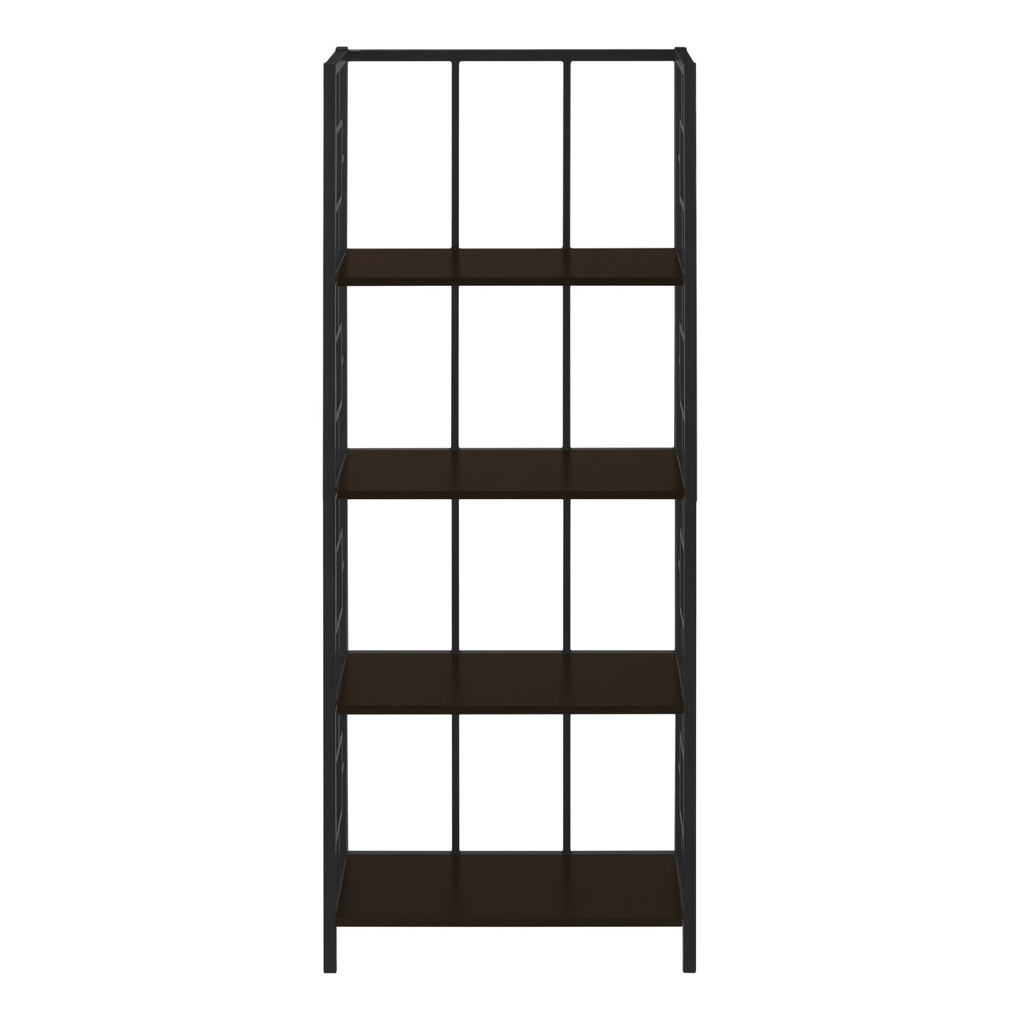 Bookshelf, Bookcase, Etagere, 4 Tier, For Office, Contemporary & Modern - Espresso