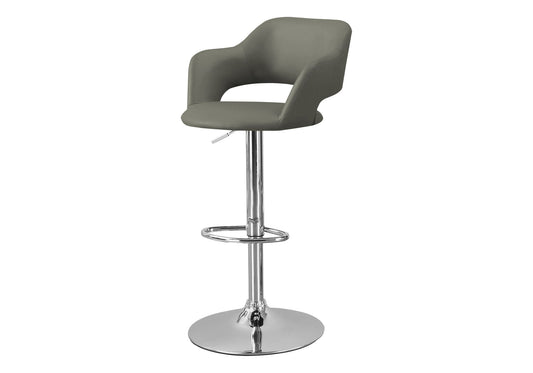 Bar Stool, Swivel, Adjustable Height, Contemporary, Modern - Gray