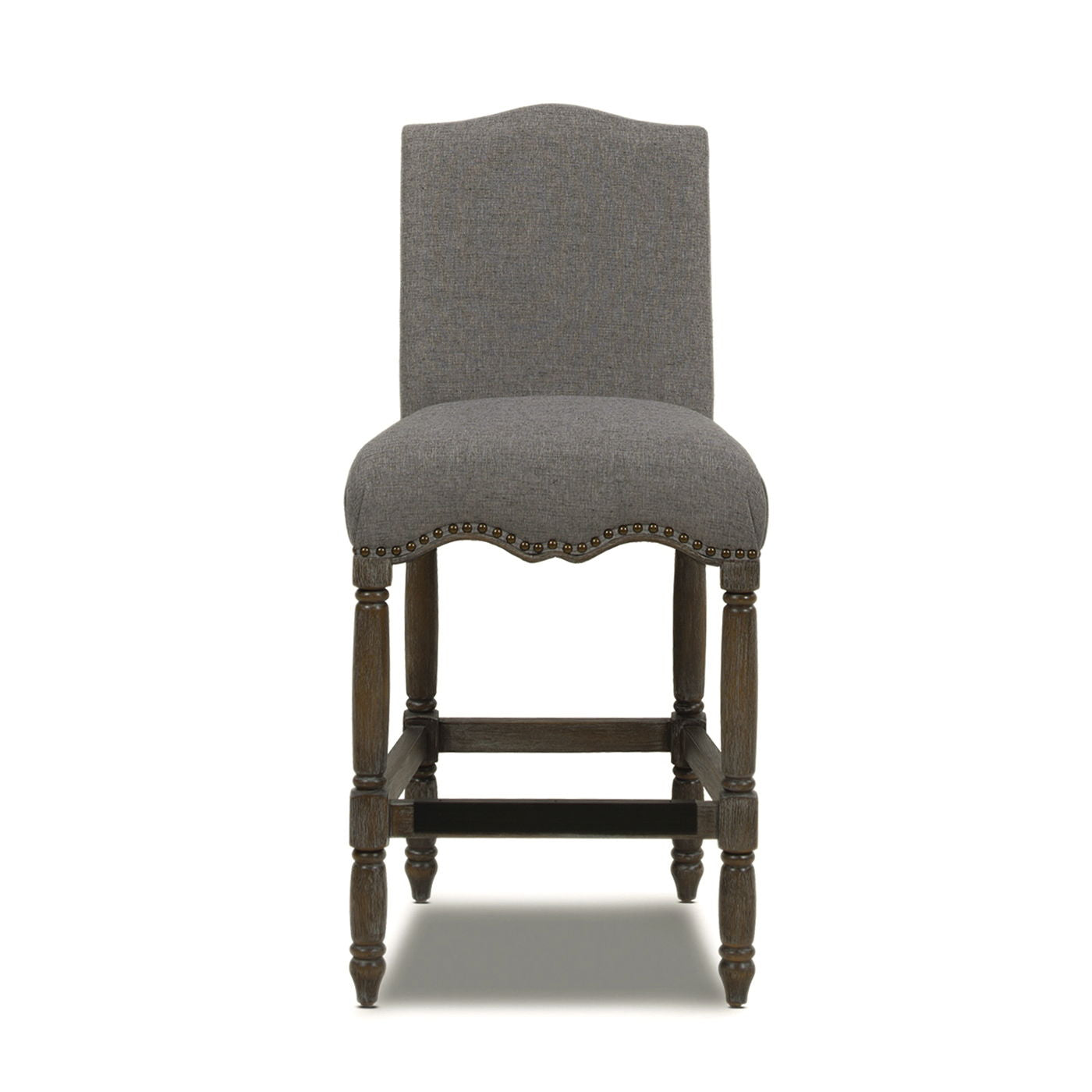 Odette - Farmhouse Upholstered Counter Height Bar Stool - Heathered Gray