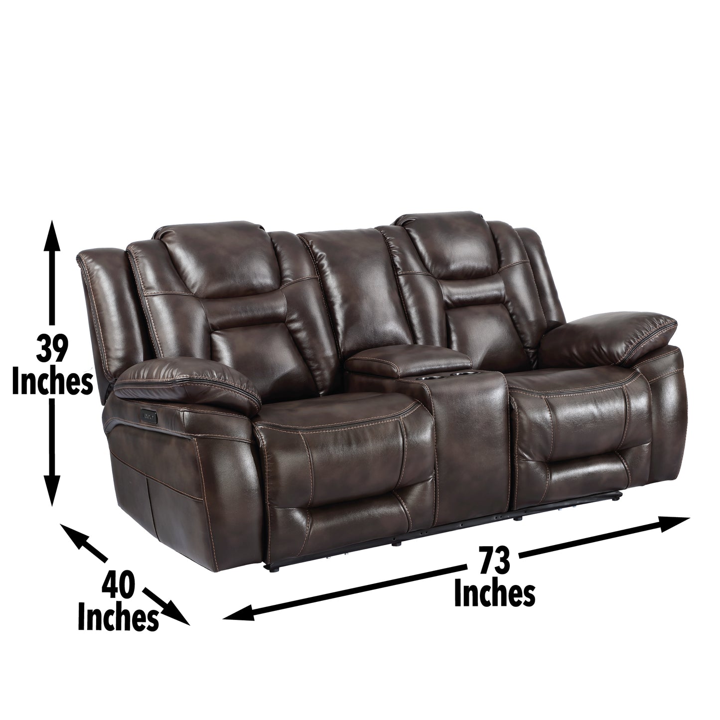 Oportuna - 3 Piece Dual Power Reclining Living Room Set (Sofa, Loveseat, Recliner) - Coffee