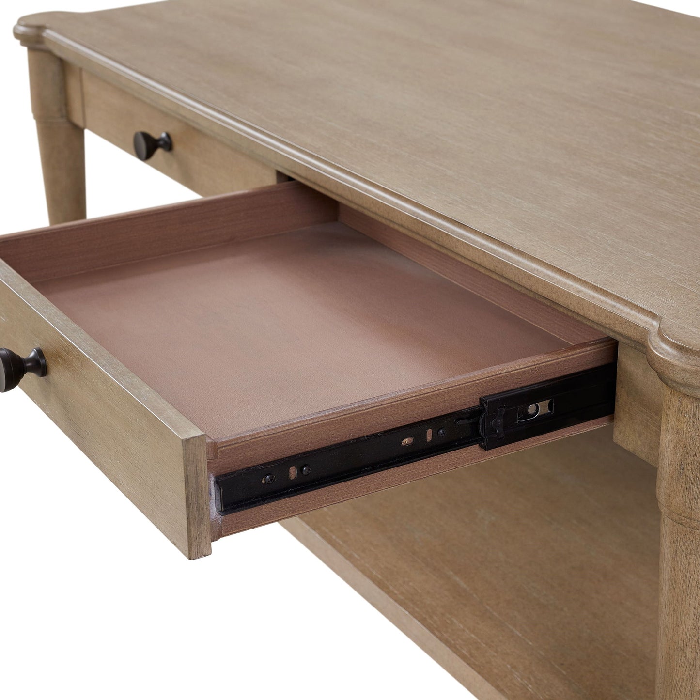 Cocktail Table With Two Storage Drawers And Casters