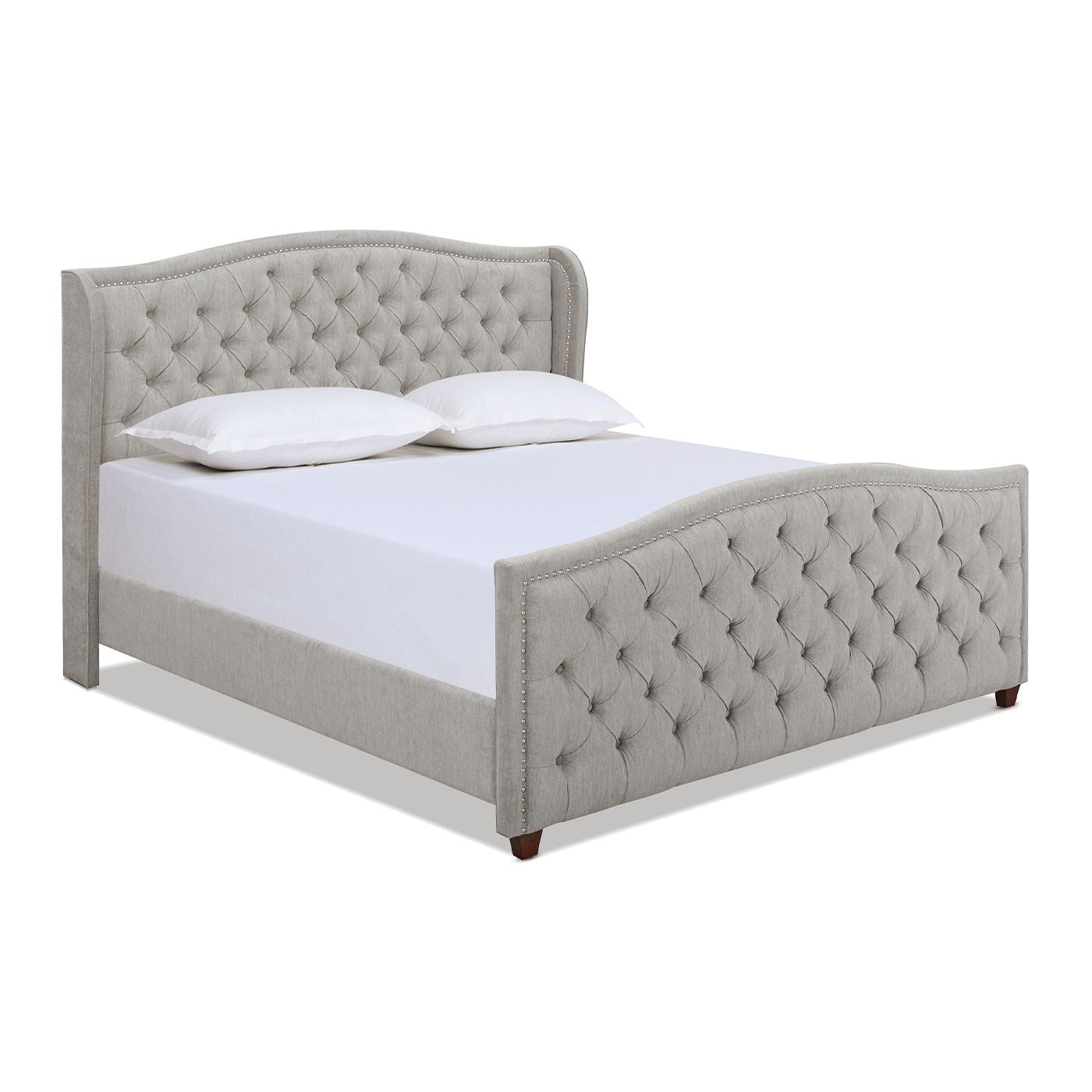 Marcella - Upholstered Shelter Headboard Bed Set