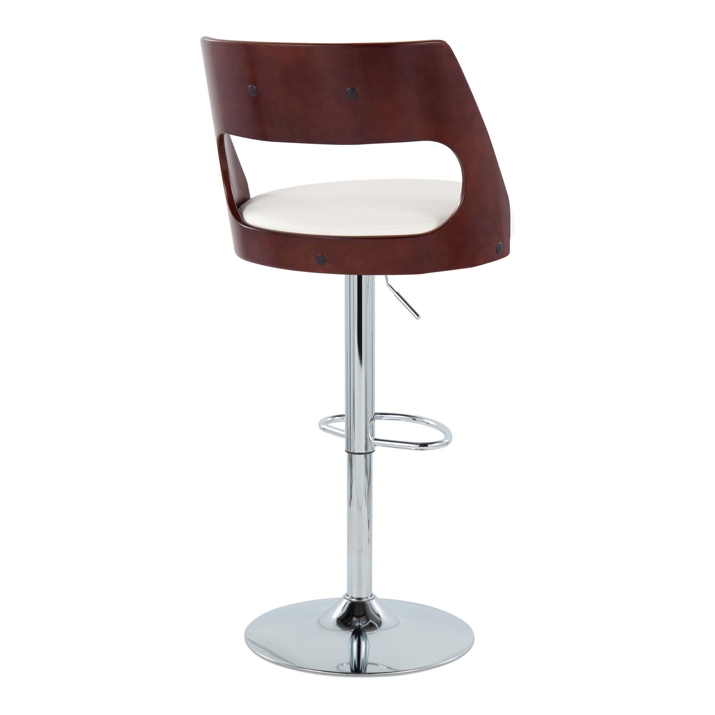 Cecina - Mid Century Modern Adjustable Height Barstool With Swivel With Oval Footrest (Set of 2)