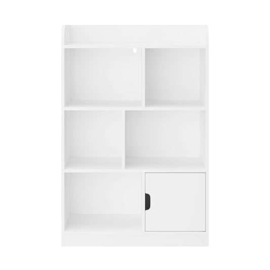 Bookcase With 6 Compartments, Freestanding Bookshelf For Bedroom - White
