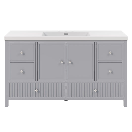 Bathroom Vanity With Separate Sink, Soft Close Doors And 4 Drawers