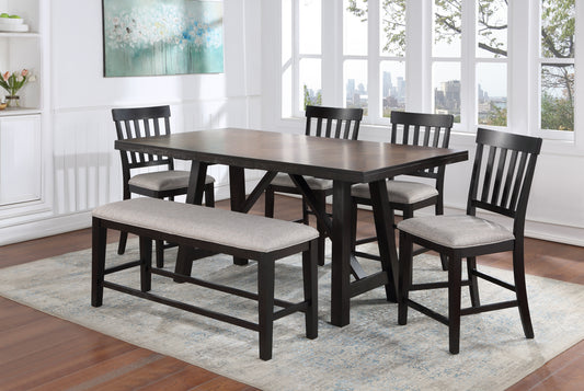 Halle - 6 Piece Dining Set - Pearl Silver