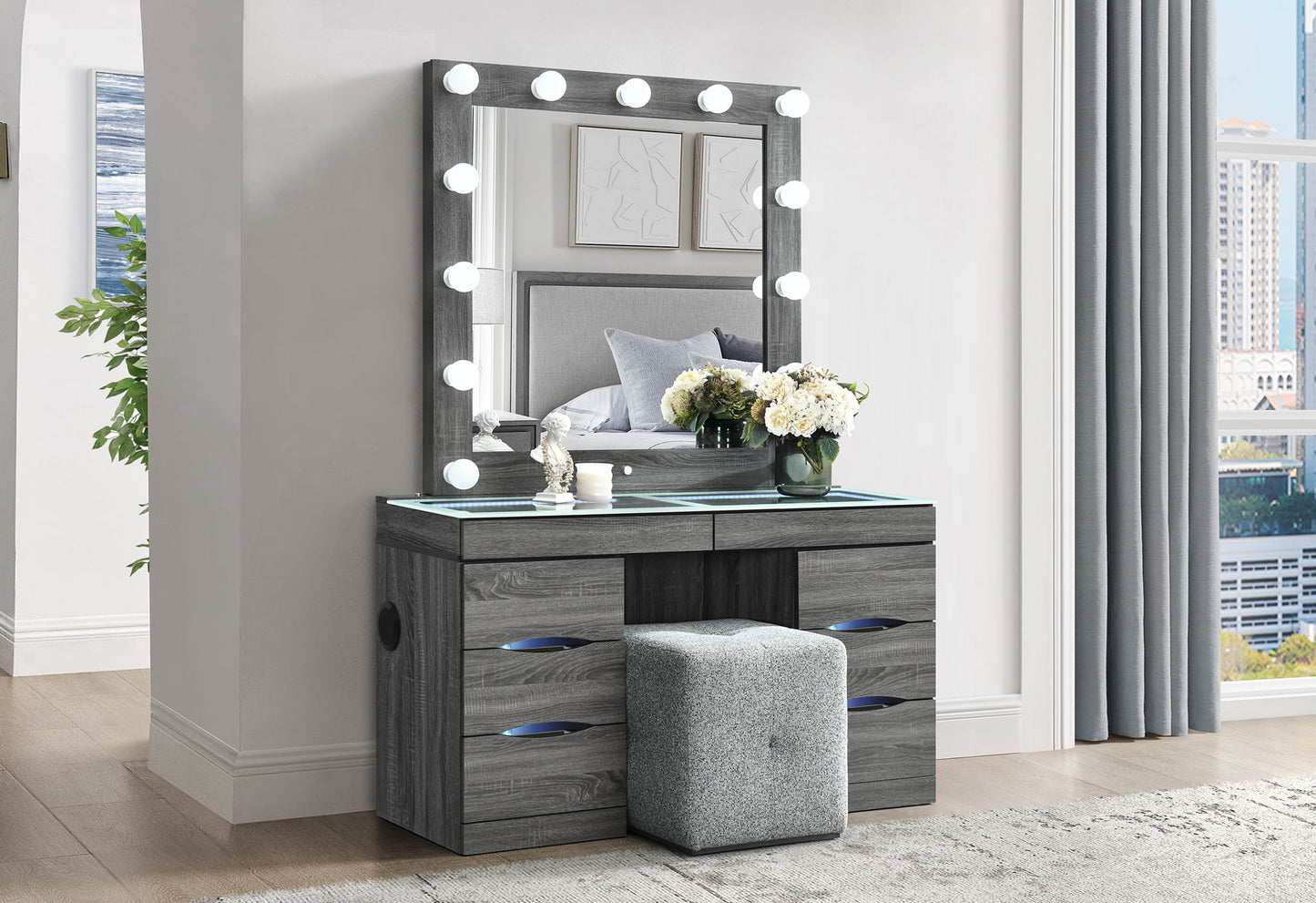 Lexi - Vanity Glass - Gray