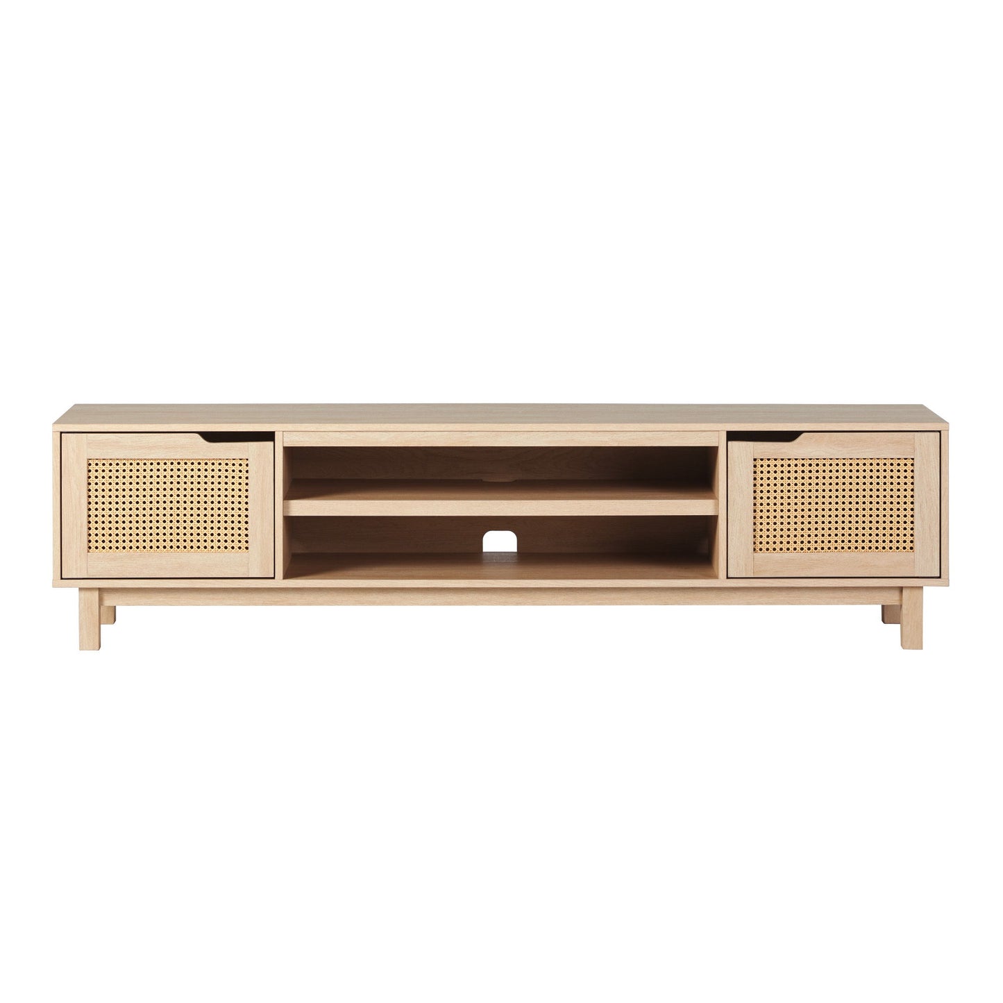 Modern Door Low TV Stand For TVs Up To 80" - Coastal Oak