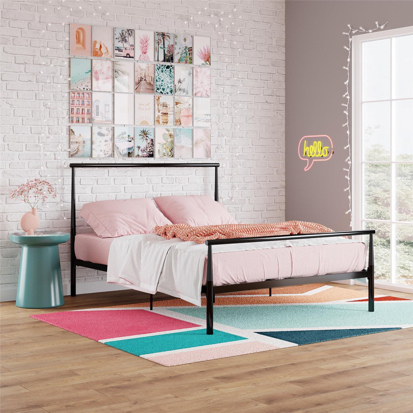 Calixa - Full Bed, Adjustable Height, No Box Spring Needed - Black