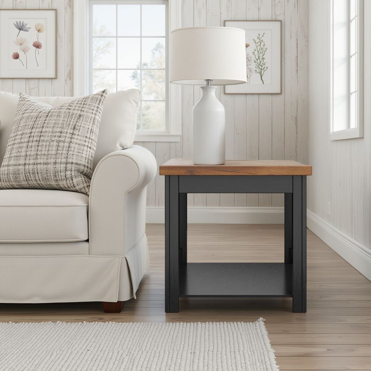 Essex - Side Table - Black, Whiskey