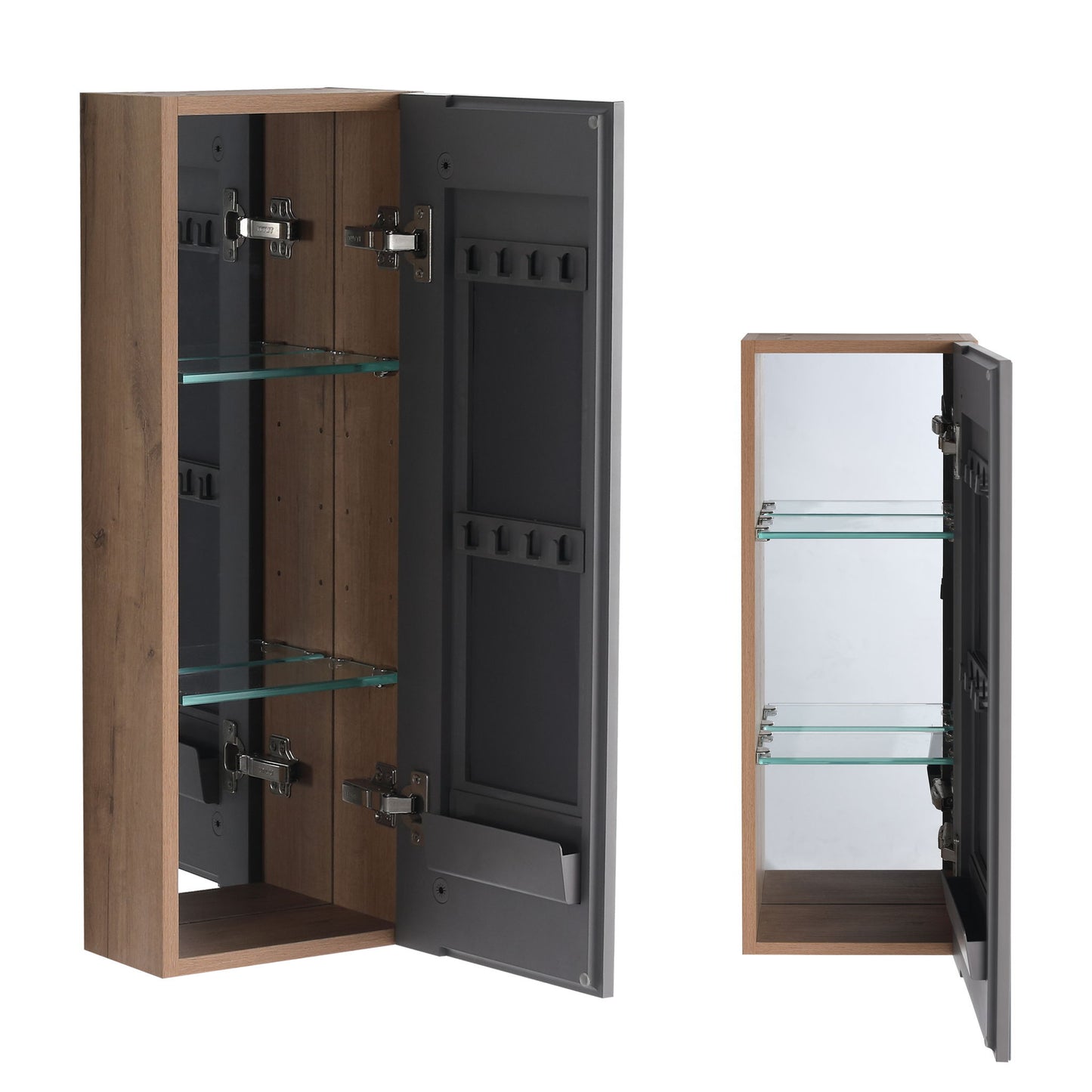 Wall Mounted Bathroom Cabinet With Adjustable Shelves, Storage For Vanity - Imitative Oak