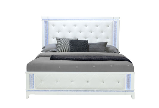 Alina - King Bed Footboard With LED - White