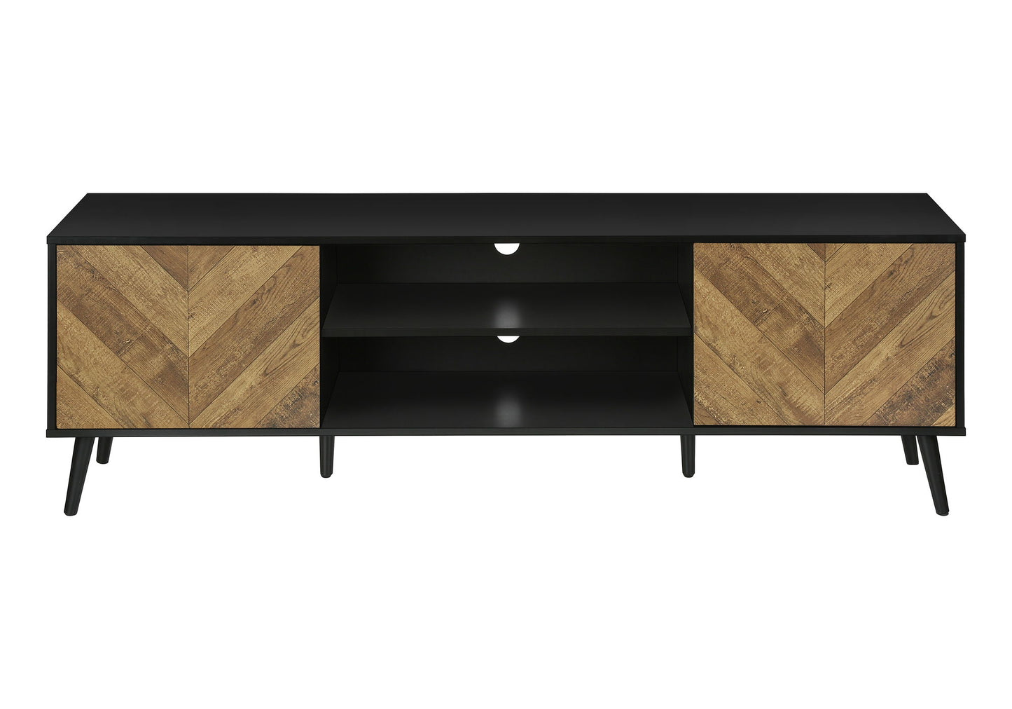 TV Stand, Console, Media Entertainment Center, Storage Cabinet, Modern Design - Black