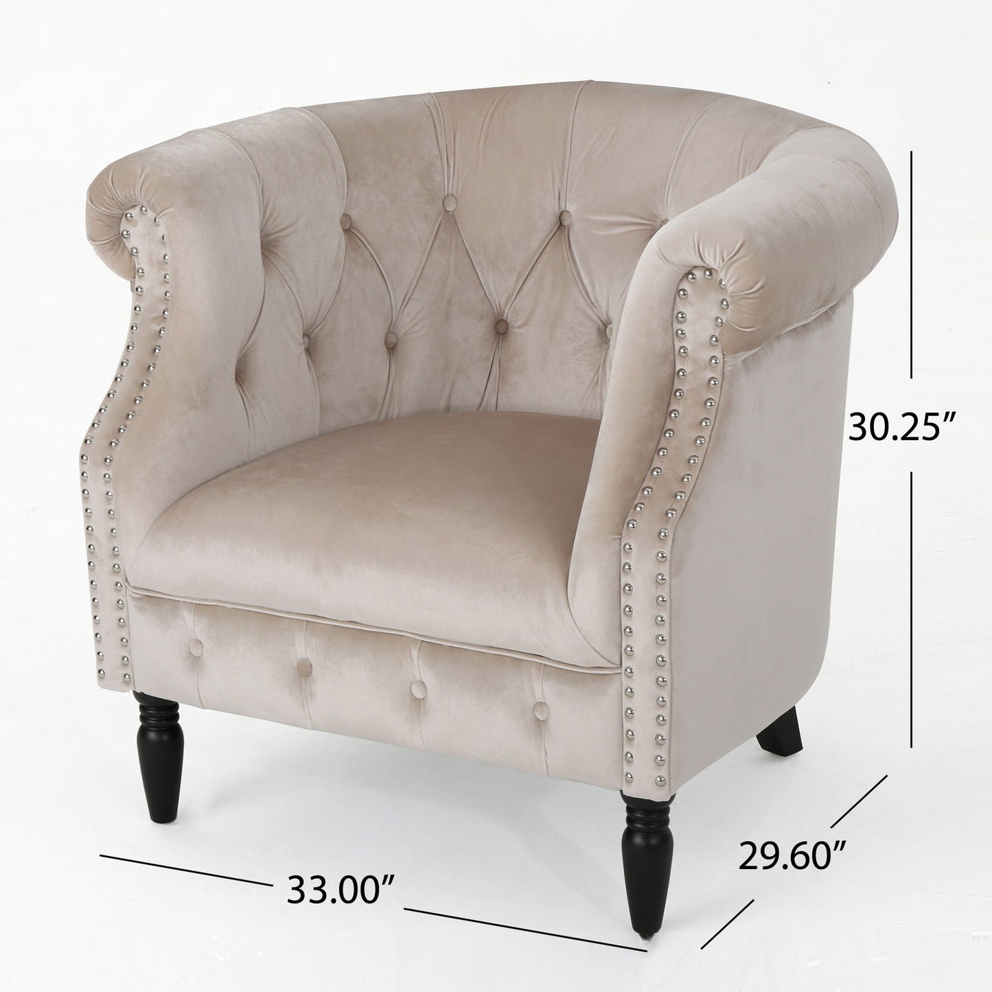 Celestialis - Upholstered Club Chair With Tub Design And Rolled Recessed Armrests