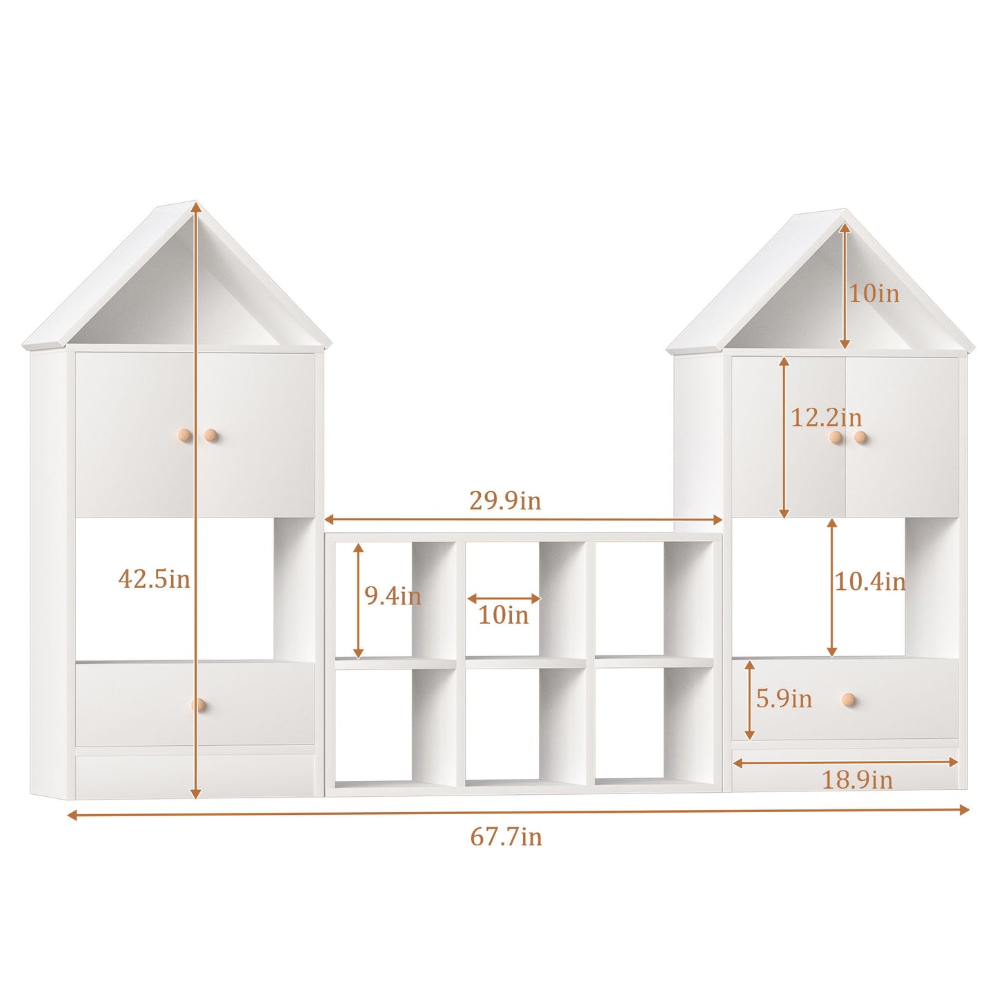 Versatile Children's Bookshelf With House Shaped Design, Multi Functional Storage For Books And Toys