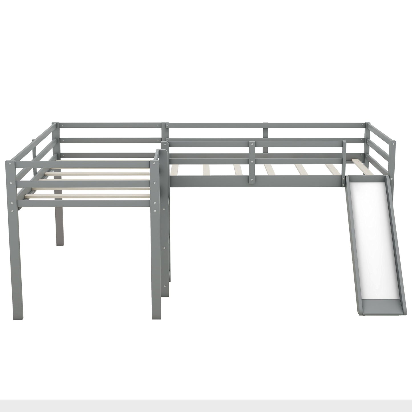L Shaped Loft Bed With Ladder And Slide