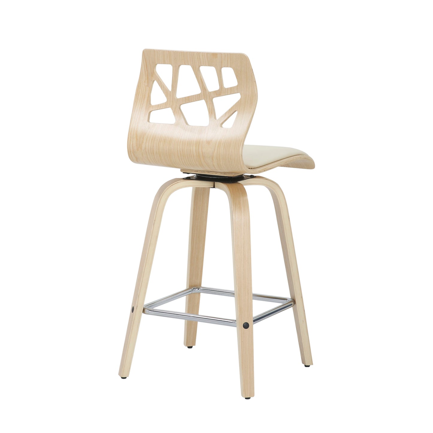 Folia - Mid Century Modern Counter Stool With Footrest (Set of 2)