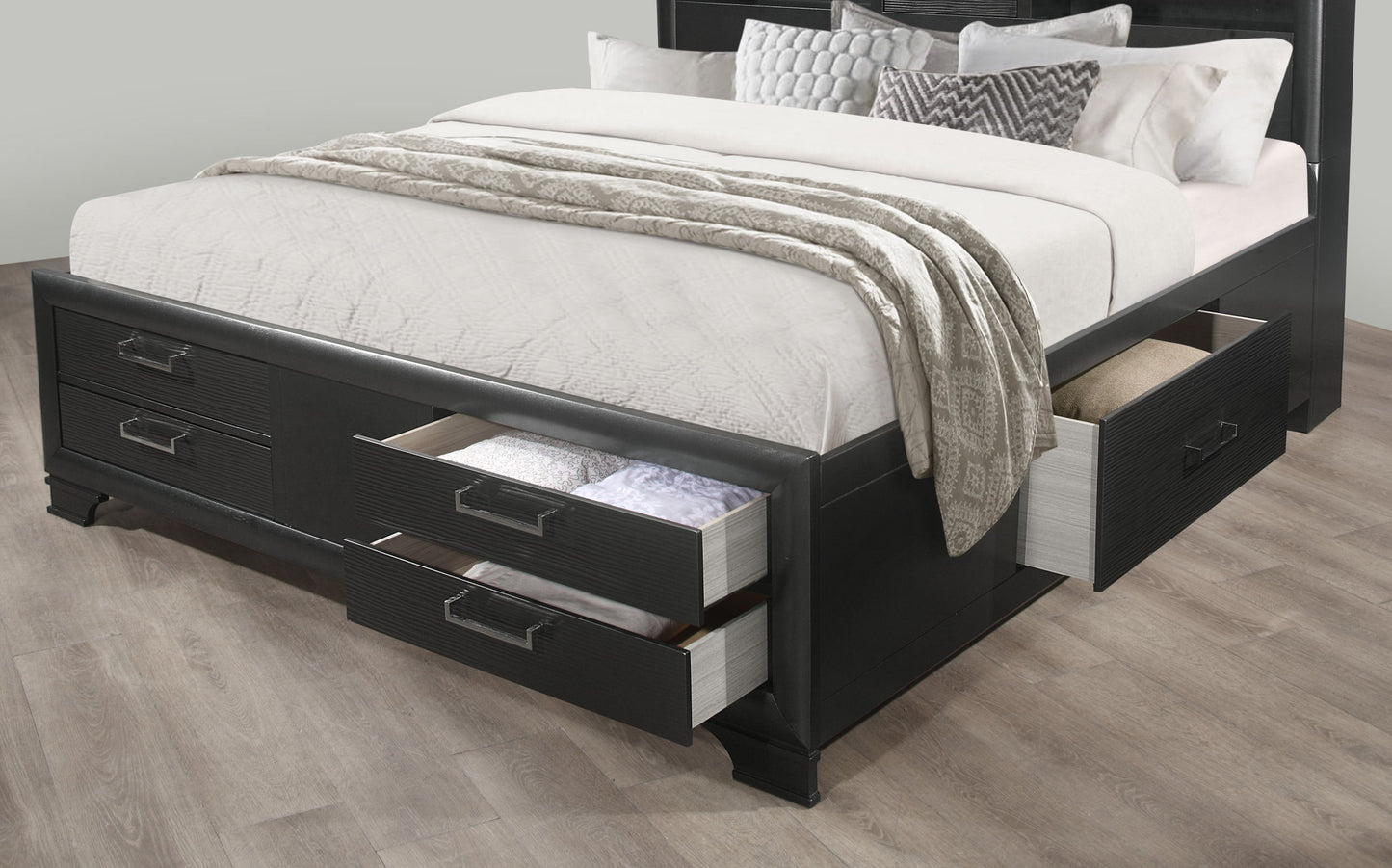 Jordyn - Queen Bed/King Bed Footboard And Side Rails - Gray