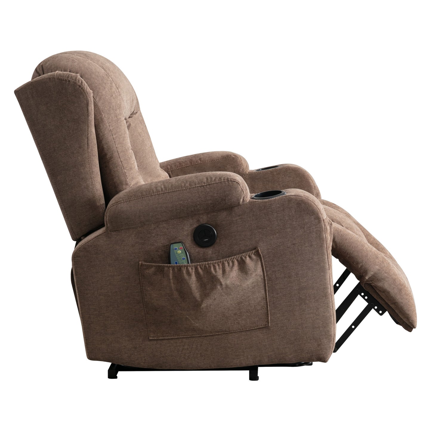 Power Lift Recliner Chair Recliners for Elderly with Heat and Massage Recliner Chair for Living Room with Infinite Position and Side Pocket,USB Charge Port(BROWN)