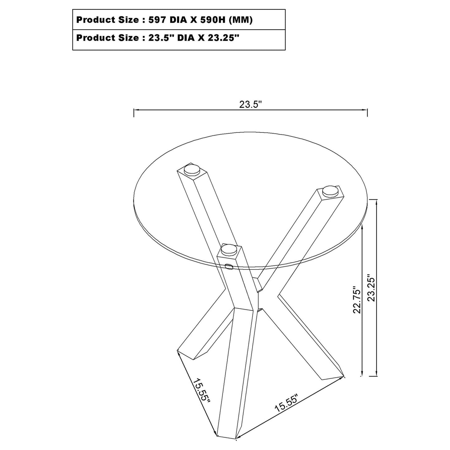 Alexa - Round Tempered Glass Top End Table - Chrome