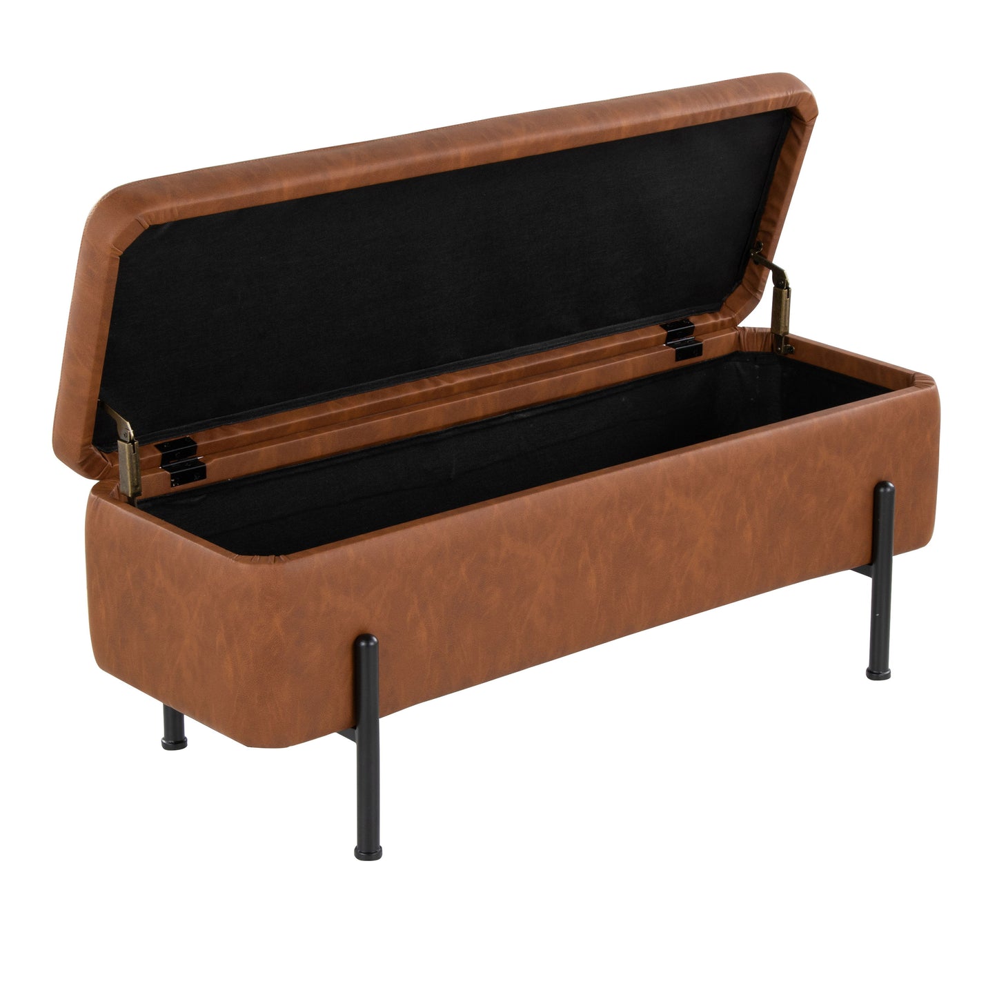 Daniella - Contemporary Storage Bench - Black / Camel