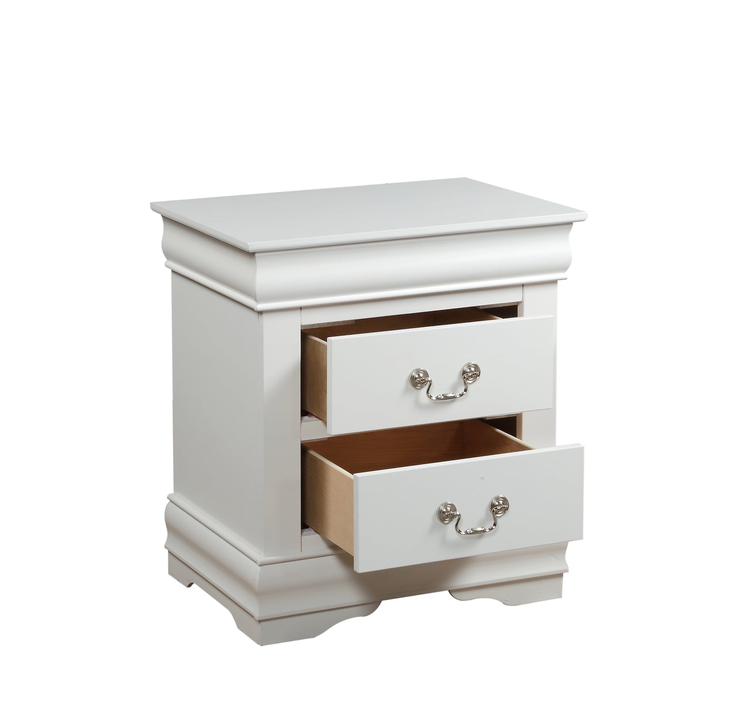 Louis Philippe White Finish 4 PCS Bedroom Set (E. King)