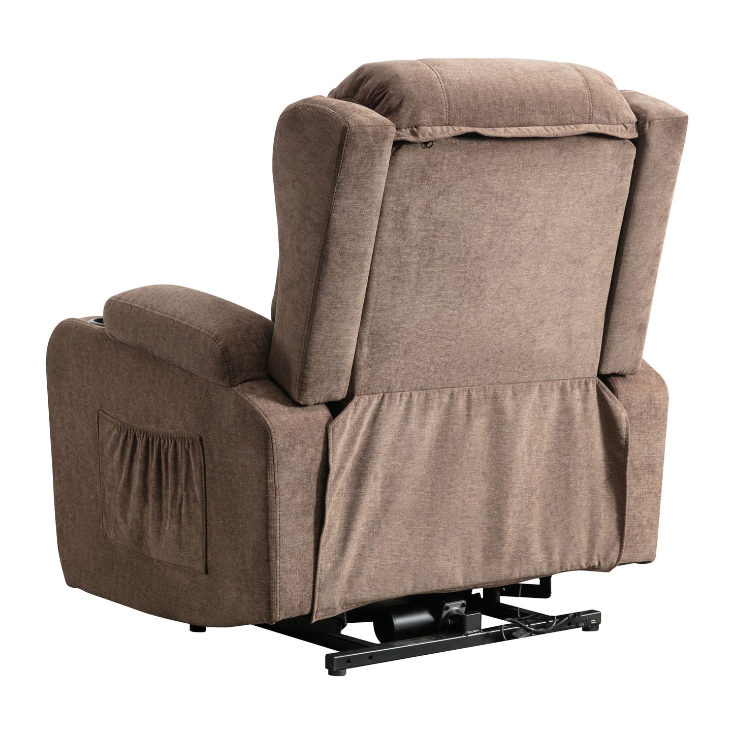 Power Lift Recliner Chair Recliners for Elderly with Heat and Massage Recliner Chair for Living Room with Infinite Position and Side Pocket,USB Charge Port(BROWN)