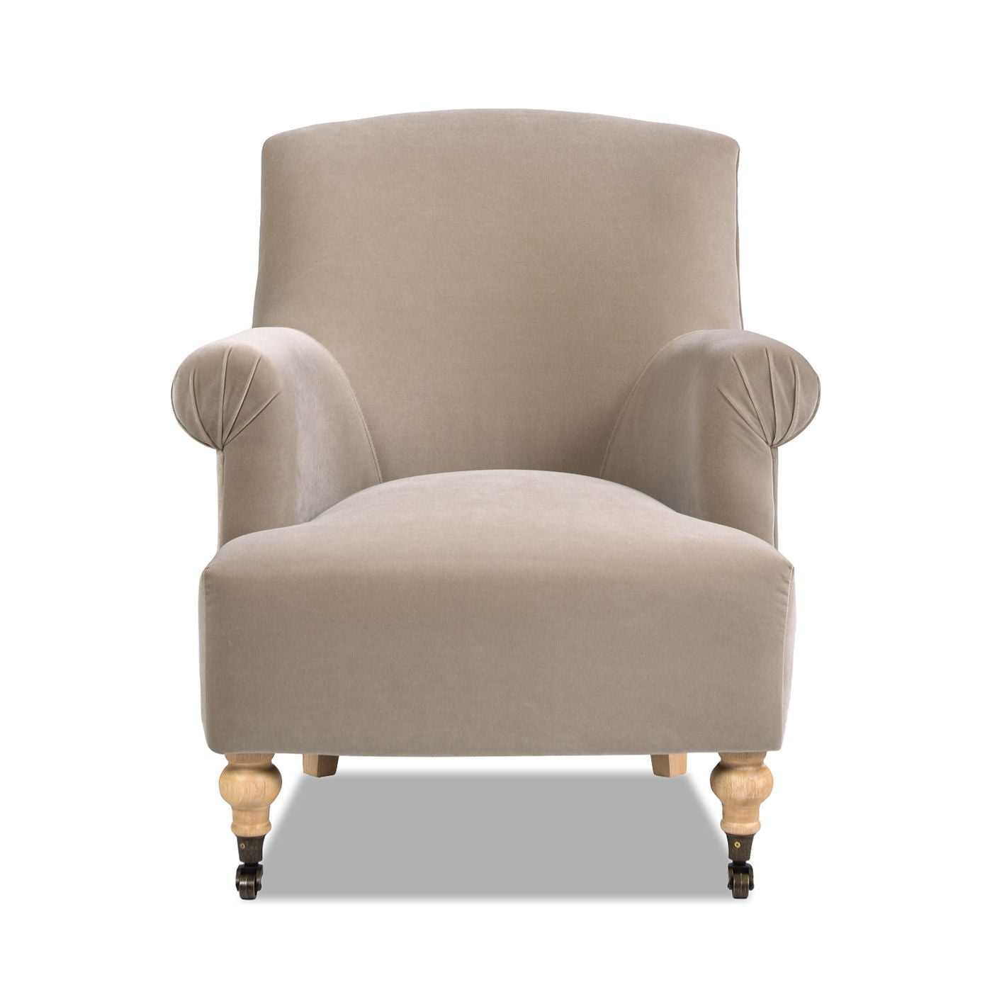 Eloise - Pleated Sock Arm Accent Armchair - Mink Beige