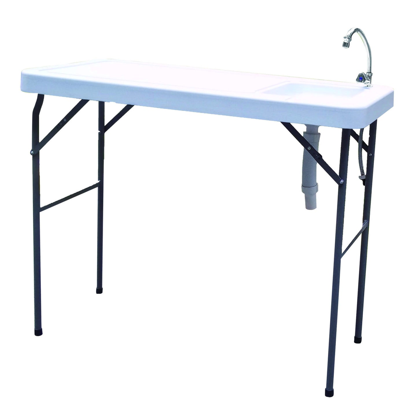 Outdoor Fish And Game Cutting Cleaning Table With Sink And Faucet - Off White