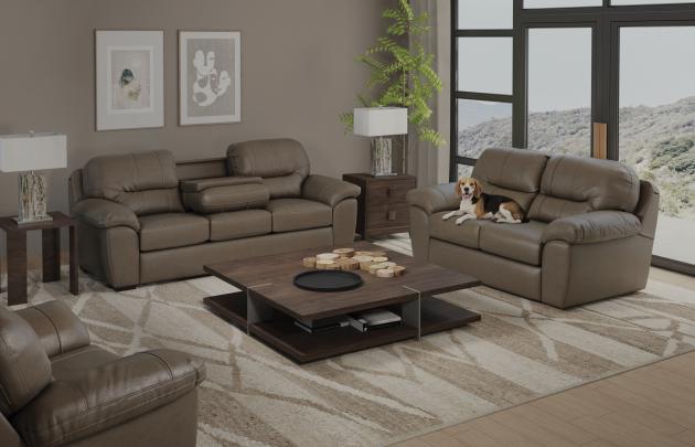 Jackson Dutton collection arrangement; coordinating pieces sold separately in Taupe
