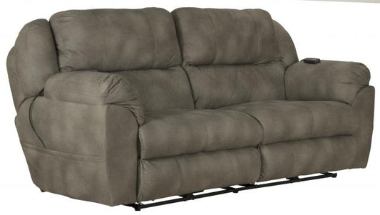 Catnapper Flynn Power Headrest w/Lumbar Power Lay Flat Reclining Sofa w/Dual Heat & Massage in Fig
