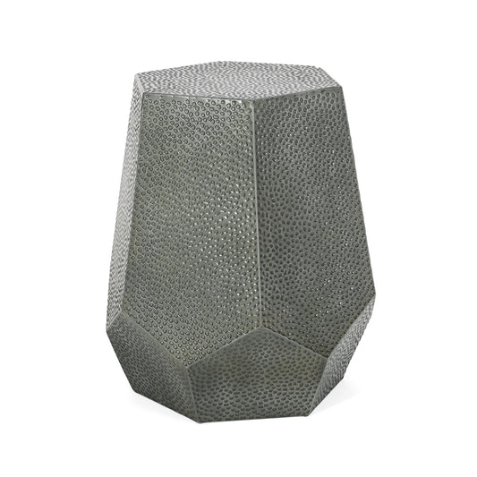 Modern Hammered Iron Geometric End Table