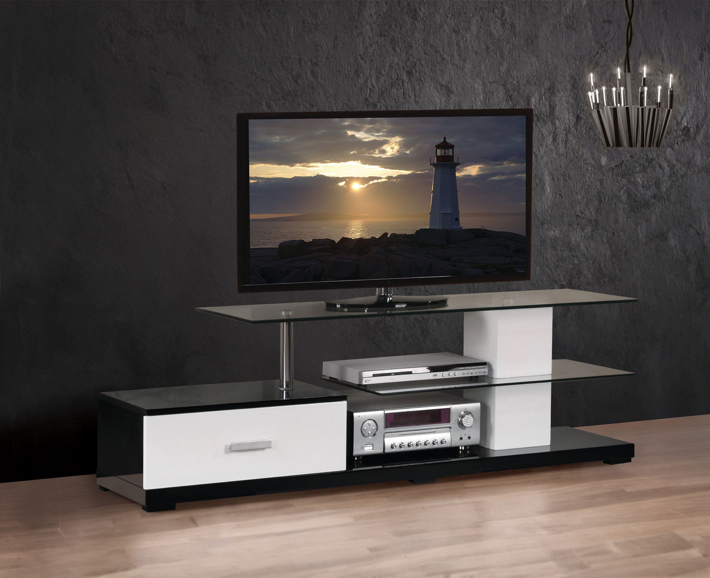 Ivana - TV Stand - White / Black