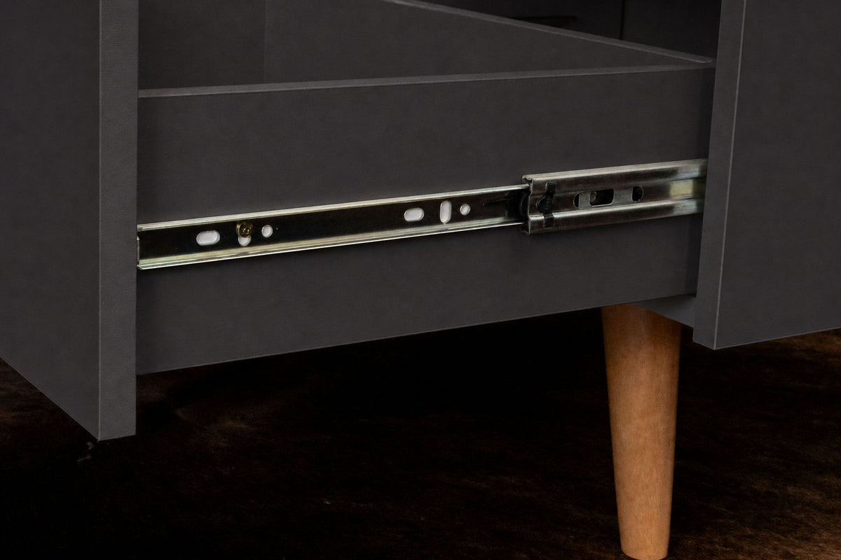 TV Stand For TVs Up To 45" With Open Storage Shelf, Cable Management, 1 Door And 1 Drawer