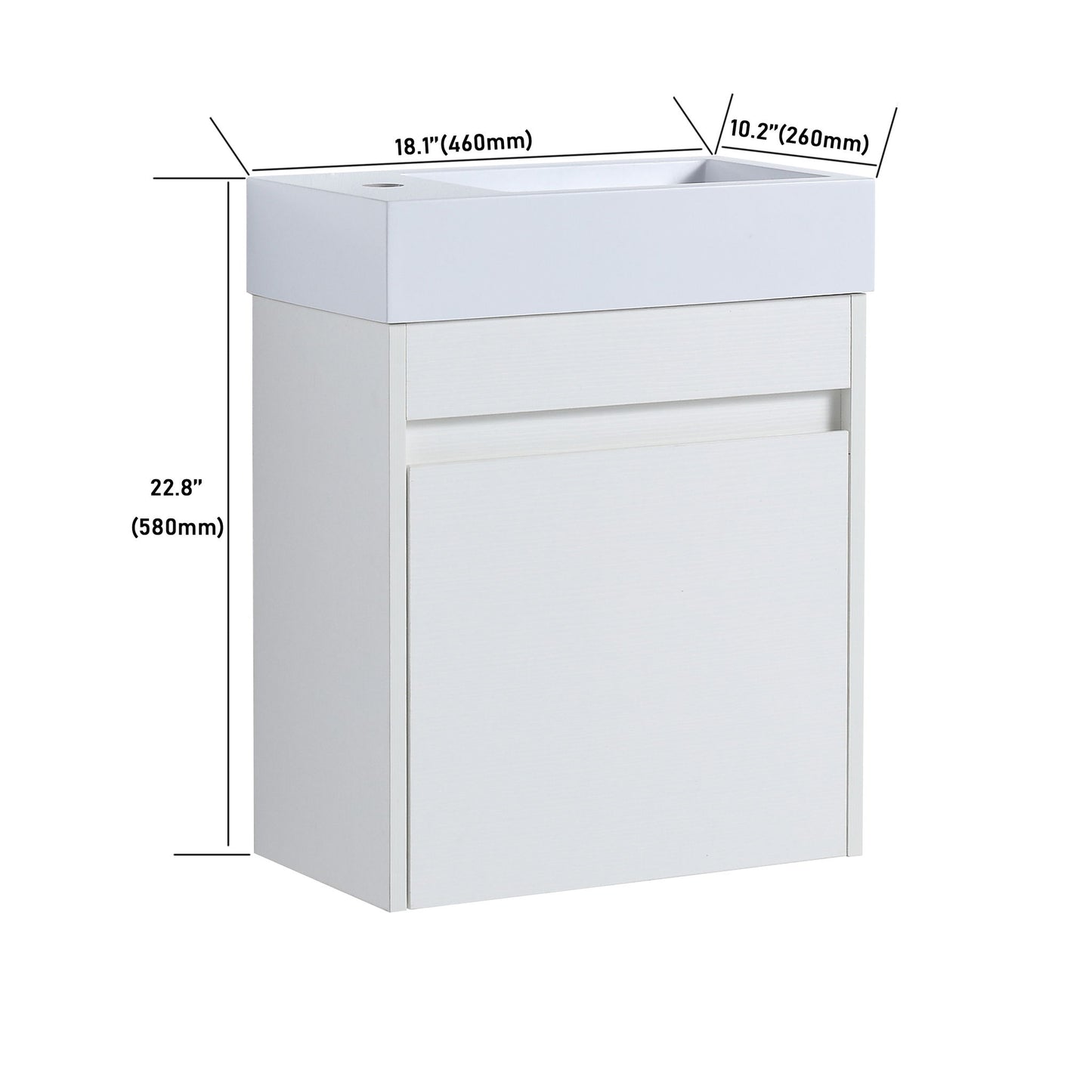 Sink Floating Bathroom Vanity With Soft Close Cabinet Door