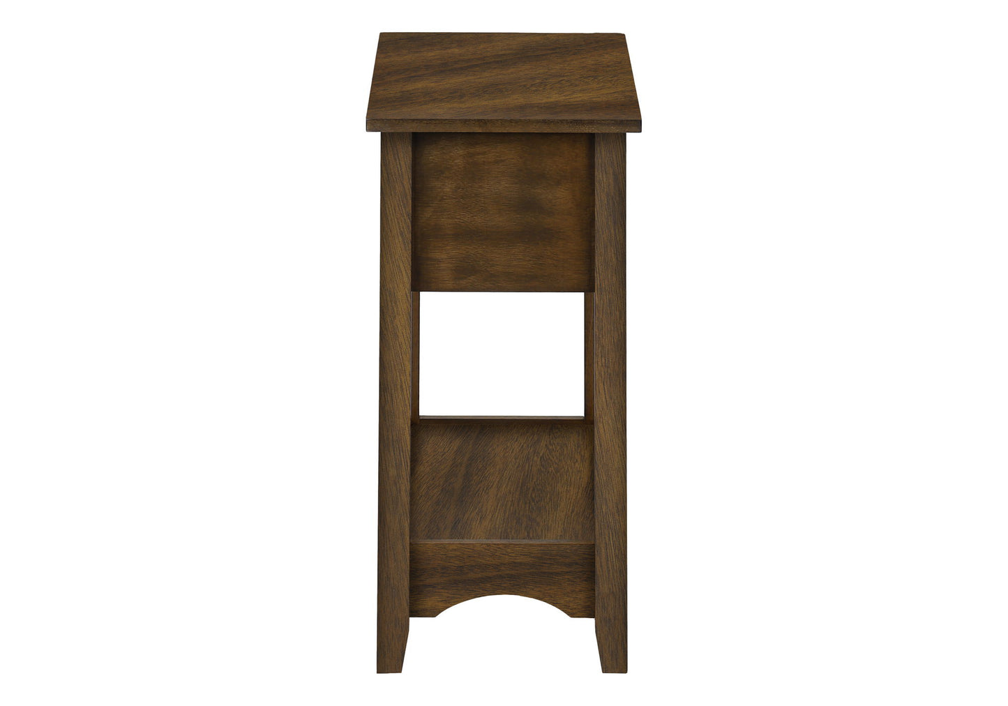 Accent End Table, 2 Tier, Narrow, Storage Drawer, Transitional - Walnut