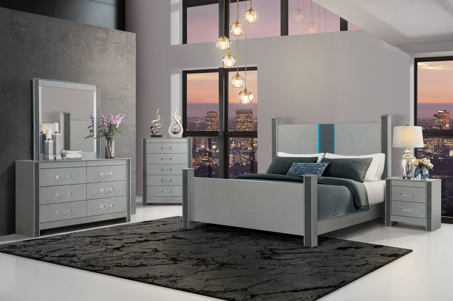 Logan - Full Bed Side Rails And Slats - Silver